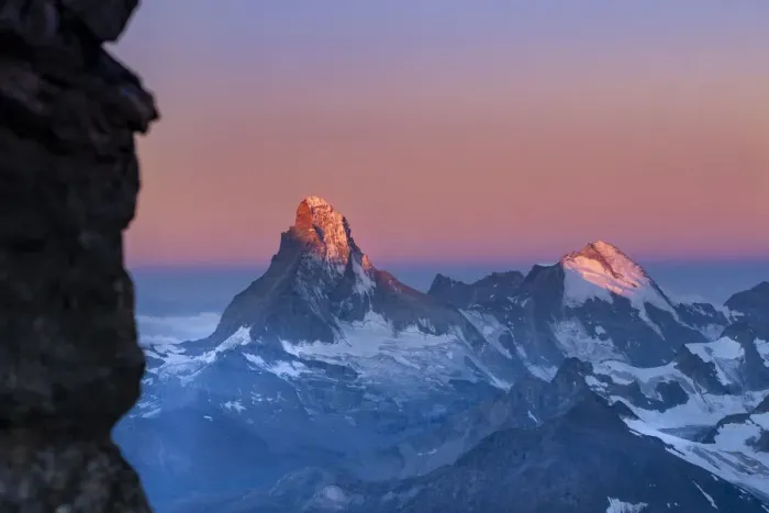Framed Print : Matterhorn and Dent d Herens at sunrise from Nadelgrat Framed Print : Matterhorn and Dent d Herens at sunrise from Nadelgrat