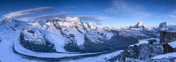 Matterhorn, Monte Rosa range & Gornergletscher, Zermatt, Valais, Switzerland