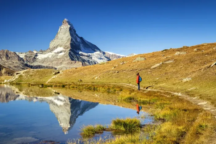 Framed Print : Matterhorn Reflecting in Stellisee, Zermatt, Valais Region, Switzerland Framed Print : Matterhorn Reflecting in Stellisee, Zermatt, Valais Region, Switzerland