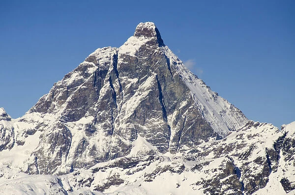 Matterhorn, south face, seen from Ayas Valley, Aosta Valley, Italian alps, Italy