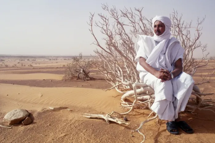 Framed Print : Mauritania, Tagant, Mauritanian guide in the desert