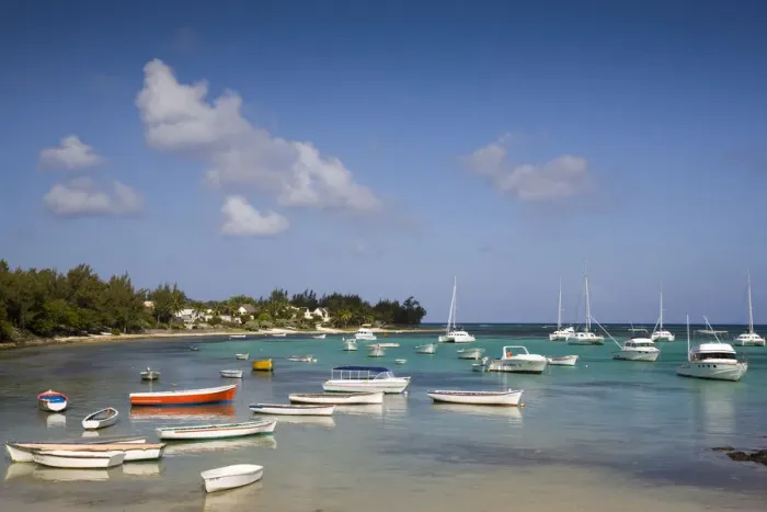 Framed Print : Mauritius, North Mauritius, Cap Maleureux, Anse La Raie Bay