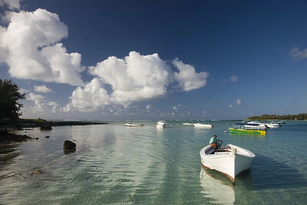 Mauritius, Southern Mauritius, Blue Bay, boats on Blue Bay