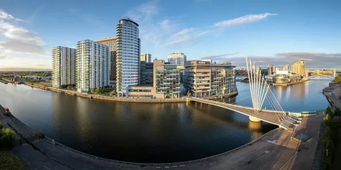 Framed Print : Media City, Salford Quays, Manchester, Lancashire, England, United Kingdom, Europe