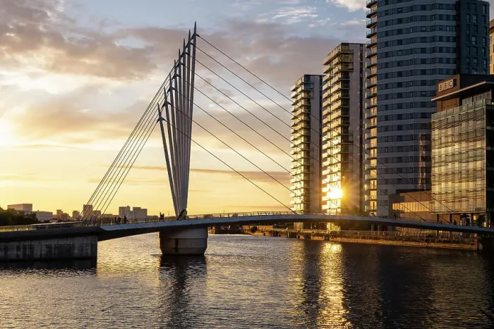 Framed Print : Media City, Salford Quays, Manchester, Lancashire, England, United Kingdom, Europe