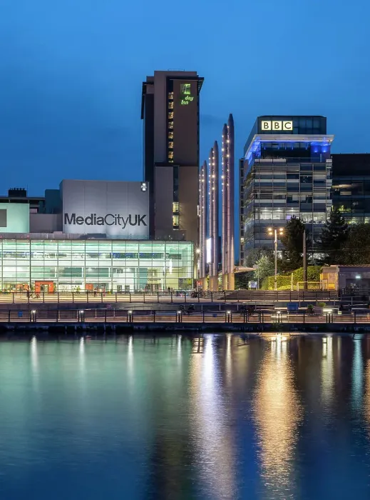 Framed Print : Media City, at twilight Salford Quays, Manchester, Lancashire, England, United Kingdom, Europe Framed Print : Media City, at twilight Salford Quays, Manchester, Lancashire, England, United Kingdom, Europe