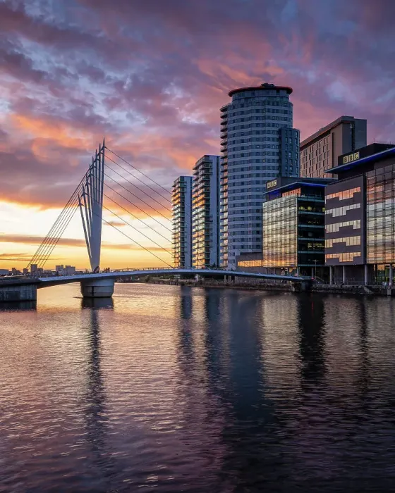 Framed Print : Media City at twilight, Salford Quays, Manchester, Lancashire, England, United Kingdom, Europe Framed Print : Media City at twilight, Salford Quays, Manchester, Lancashire, England, United Kingdom, Europe
