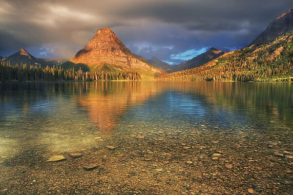 Two Medicine Lake with Sinopah Mountain - USA, Montana, Glacier National Park