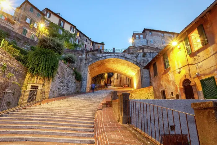 Framed Print : The Medieval aqueduct in Perugia, Umbria region, Italy