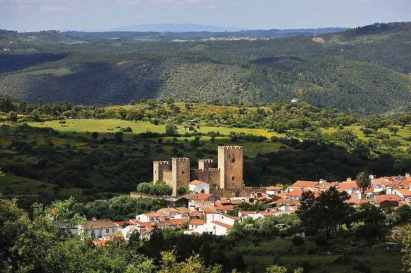 The medieval castle of Amieira do Tejo. Alentejo, Portugal