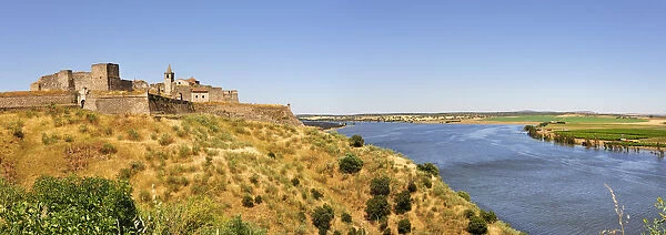 The medieval castle of Juromenha, overlooking the Guadiana river, a natural border