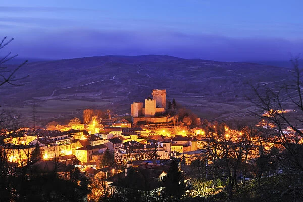 The medieval castle of Montalegre, dating from the 13th century, at dawn. Tras-os-Montes