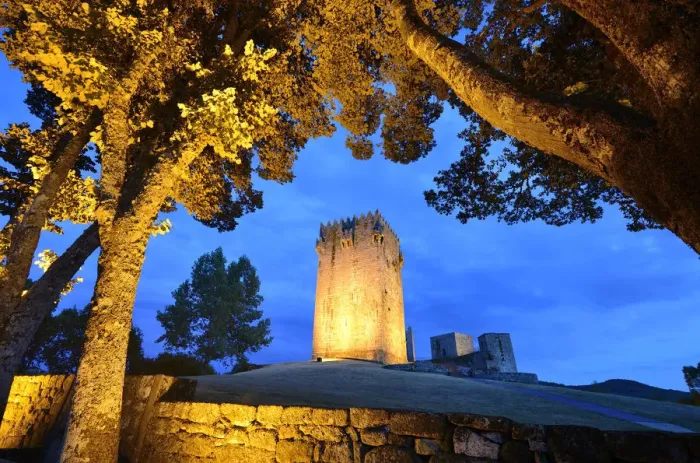 Framed Print : The medieval castle of Montalegre at sunset, dating back to the 13th century Framed Print : The medieval castle of Montalegre at sunset, dating back to the 13th century