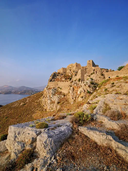 Framed Print : Medieval Castle of Pandeli at sunrise, Leros Island, Dodecanese, Greece Framed Print : Medieval Castle of Pandeli at sunrise, Leros Island, Dodecanese, Greece