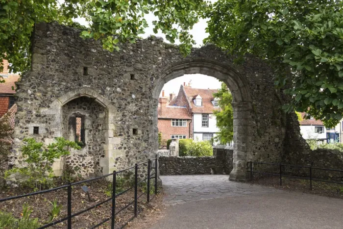 Framed Print : Medieval city wall archway in Westgate Gardens, Canterbury, Kent, England Framed Print : Medieval city wall archway in Westgate Gardens, Canterbury, Kent, England