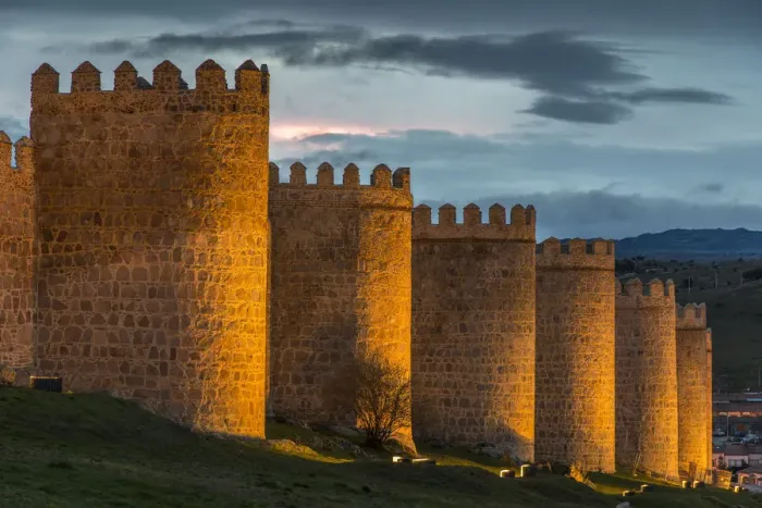 Framed Print : The medieval city walls illuminated at dusk, Avila, Castile and Leaon, Spain Framed Print : The medieval city walls illuminated at dusk, Avila, Castile and Leaon, Spain