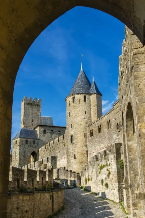 Framed Print : The medieval fortified city, Carcassonne, Languedoc-Roussillon, France Framed Print : The medieval fortified city, Carcassonne, Languedoc-Roussillon, France