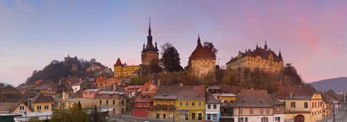 Framed Print : The Medieval Old Town of Sighisoara, Transylvania, Romania Framed Print : The Medieval Old Town of Sighisoara, Transylvania, Romania