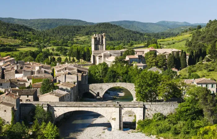 Framed Print : Medieval village of Lagrasse, member of the Les Plus Beaux Villages de France association Framed Print : Medieval village of Lagrasse, member of the Les Plus Beaux Villages de France association