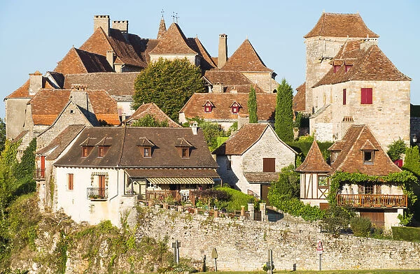 A medieval village of Loubressac, 'one of the most beautiful villages of France', Lot, Midi-Pyrenees, France