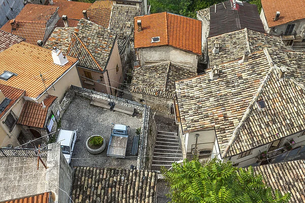 Medieval village perched in the mountains. Pettorano sul Gizio, province of L Aquila