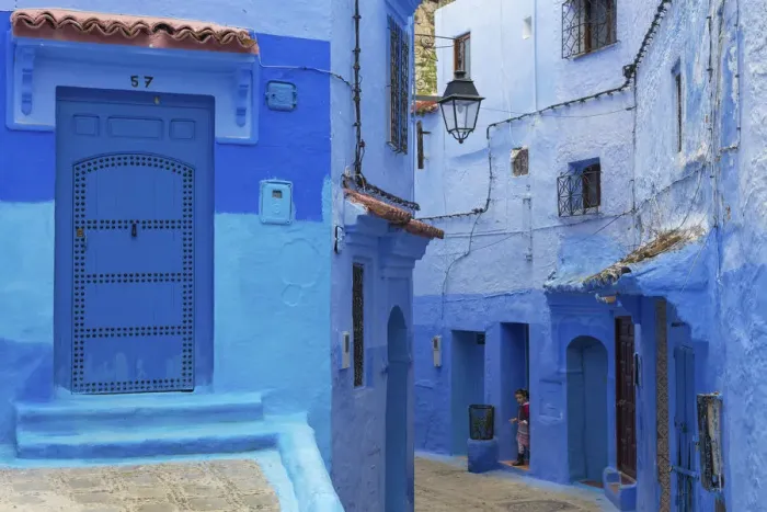 Framed Print : Medina, old town, Chefchaouen, Chaouen, Morocco