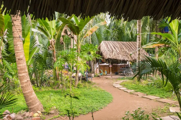 Framed Print : Mekong Delta, Southern Vietnam. Cottage in the forest