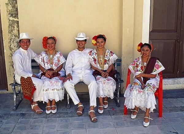 Members of a Folklore Dance group waiting to perform