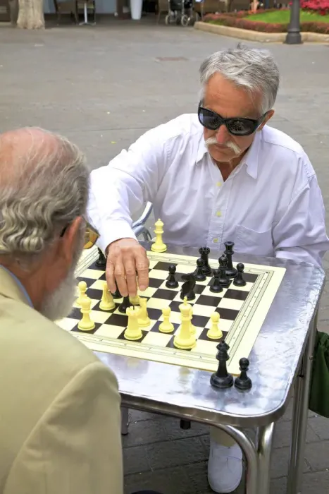Framed Print : Men Playing Chess in Santa Catalina Park, Las Palmas de Gran Canaria, Gran Canaria