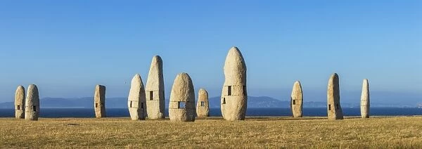 Menhirs Standing Stones, Paseo Dos Menhires, La Coruna, (A Coruna), Galicia, Spain