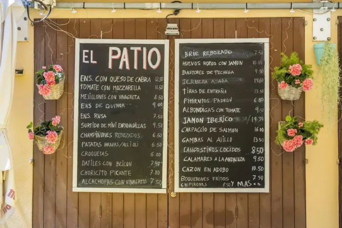 Framed Print : Menu board, Old Town, Ibiza Town, Ibiza, Balearic Islands, Spain Framed Print : Menu board, Old Town, Ibiza Town, Ibiza, Balearic Islands, Spain