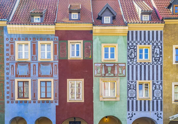 Merchants houses, Old Market square, Poznan, Poland, Eastern Europe