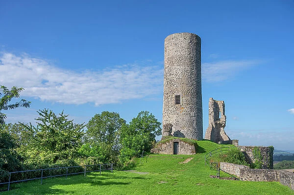 Merenburg castle ruin near Limburg an der Lahn, Merenburg, Lahn valley, Westerwald, Hesse, Germany