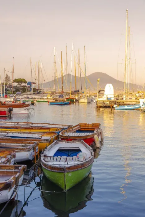 Framed Print : Mergellina, Naples, Campania, Italy. Fishing boat and Vesuvius Volcano on background Framed Print : Mergellina, Naples, Campania, Italy. Fishing boat and Vesuvius Volcano on background