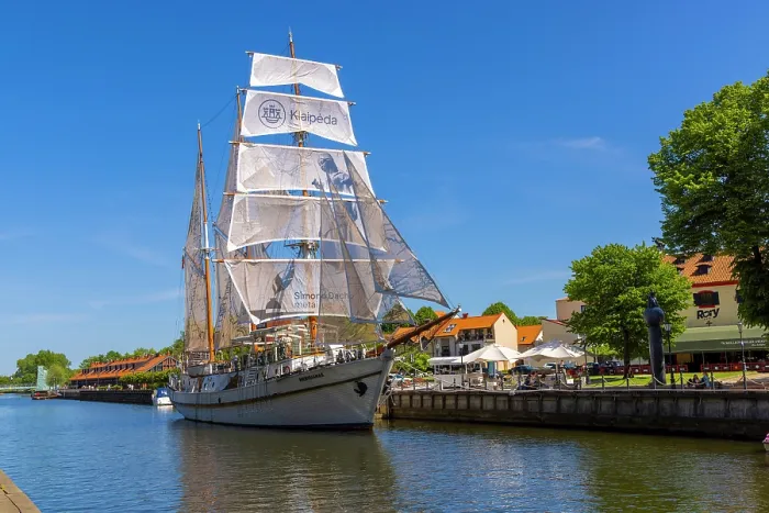 Framed Print : The Meridianas Sailing Ship on the Dane River, Klaipeda, Lithuania Framed Print : The Meridianas Sailing Ship on the Dane River, Klaipeda, Lithuania