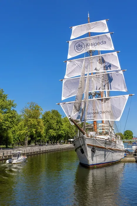 Framed Print : The Meridianas Sailing Ship on the Dane River, Klaipeda, Lithuania