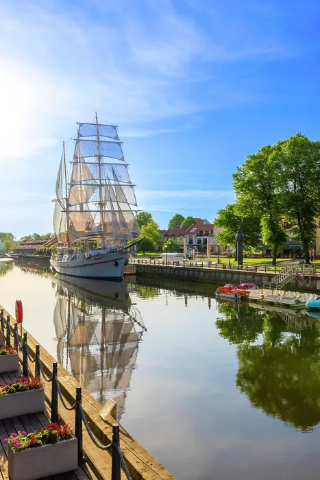 Framed Print : The Meridianas Sailing Ship on the Dane River, Klaipeda, Lithuania