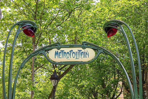 Metro Sign at St Michel, Paris, France