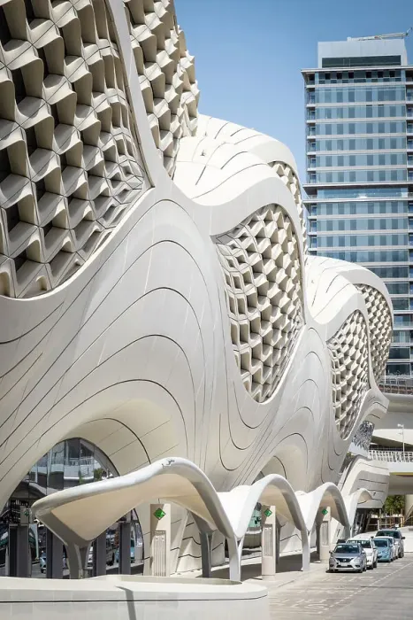 Framed Print : Metro station designed by Zaha Hadid Architects, King Abdullah Financial District (KAFD), Riyadh, Saudi Arabia