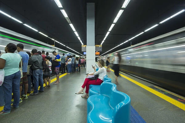 Metro station interior, Rio de Janeiro, Brazil, South America