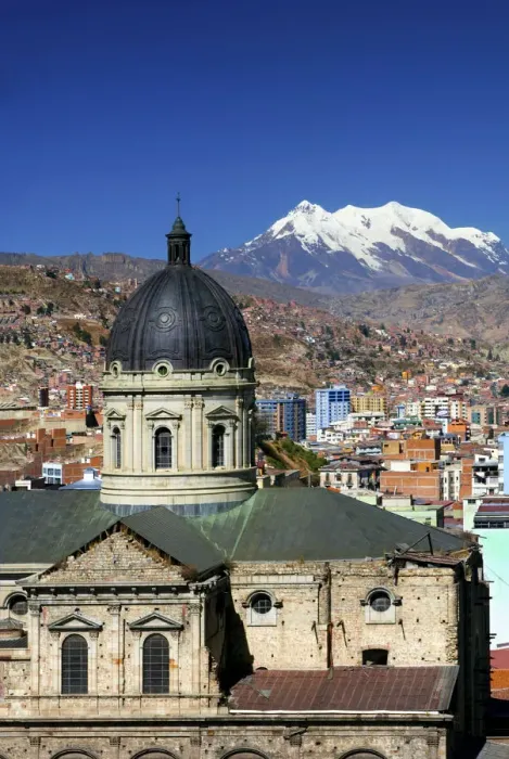 Framed Print : Metropolitan Cathedral, Main Cathedral, Mount Illimani, La Paz, Bolivia Framed Print : Metropolitan Cathedral, Main Cathedral, Mount Illimani, La Paz, Bolivia