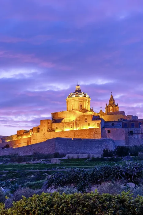 Framed Print : The Metropolitan Cathedral of Saint Paul at Dusk, Mdina, Malta, Southern Europe Framed Print : The Metropolitan Cathedral of Saint Paul at Dusk, Mdina, Malta, Southern Europe