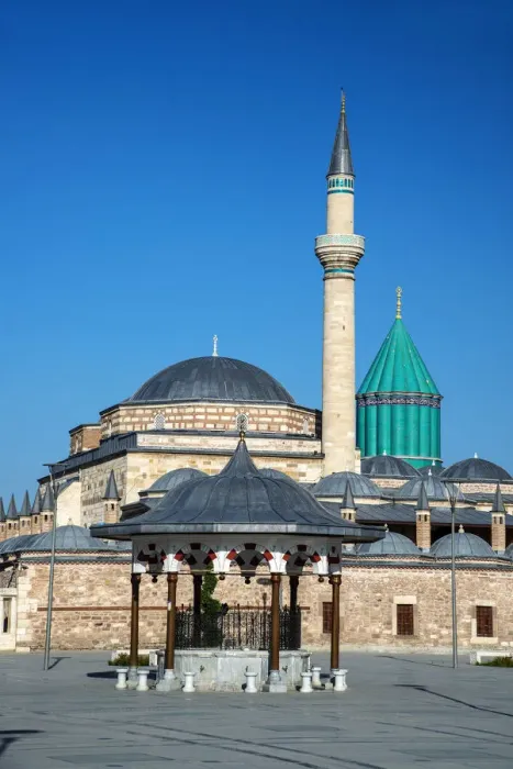 Framed Print : Mevlana Museum and ablution fountain, Konya, Turkey Framed Print : Mevlana Museum and ablution fountain, Konya, Turkey