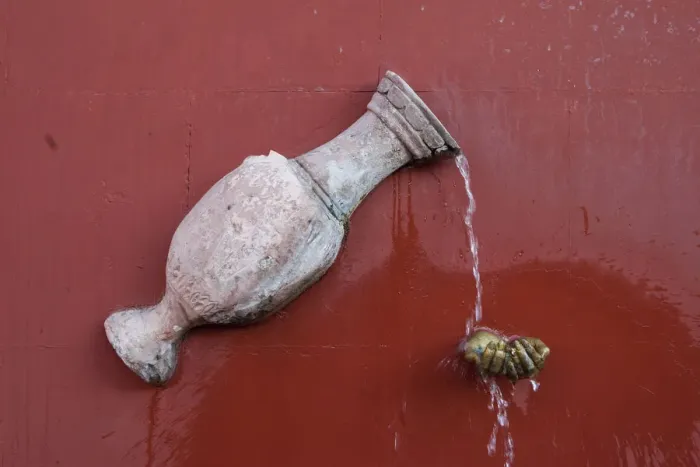 Framed Print : Mexico, A fountain pouring water on a hand Framed Print : Mexico, A fountain pouring water on a hand