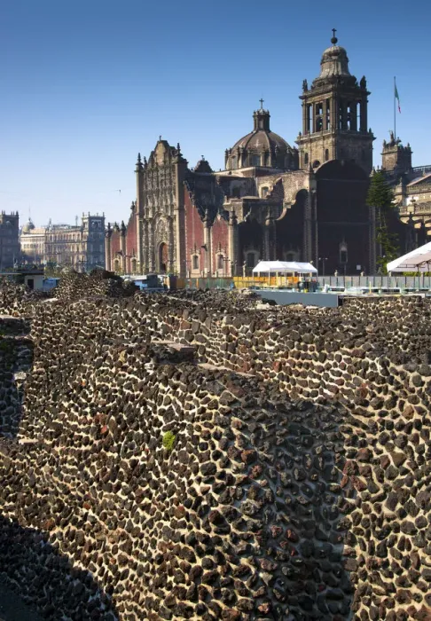 Framed Print : Mexico, Mexico City, Walls Of The Templo Mayor, Aztec Ruins, Great Temple, Tenochtitlan