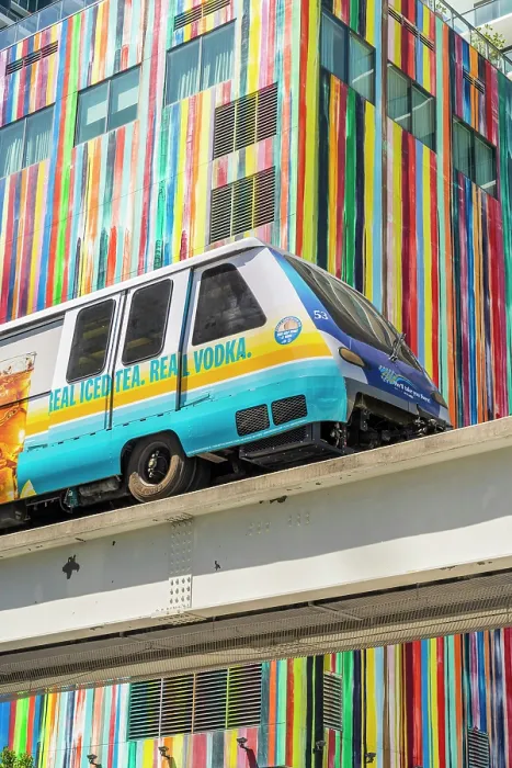 Framed Print : Miami Metromover, Brickell, Miami, Florida, USA