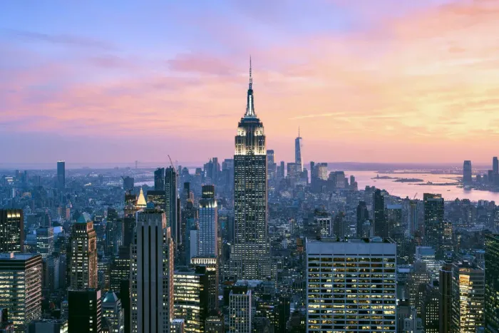 Framed Print : Midtown Manhattan, New York City, USA. High angle view of Empire State Building