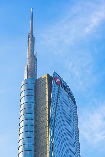 Milan, Lombardy, Italy. Details of Unicredit Towers