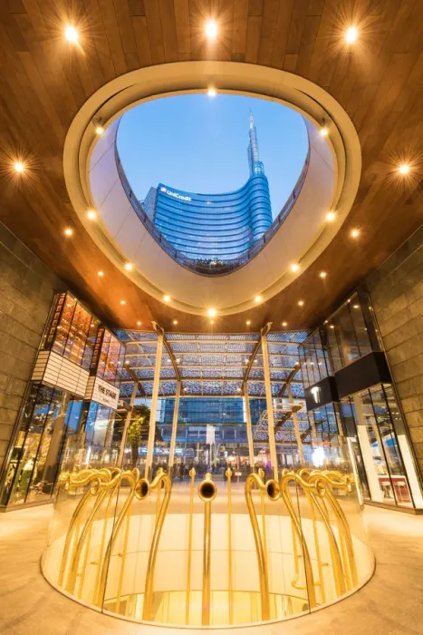 Framed Print : Milan, Lombardy, Italy. Gae Auelenti square with view of Unicredit Towers