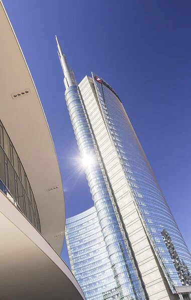 Milan, Porta Nuova District, Lombardy, Italy. The Unicredit Tower